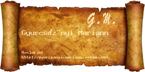 Gyurcsányi Mariann névjegykártya