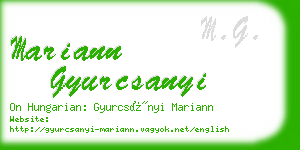 mariann gyurcsanyi business card